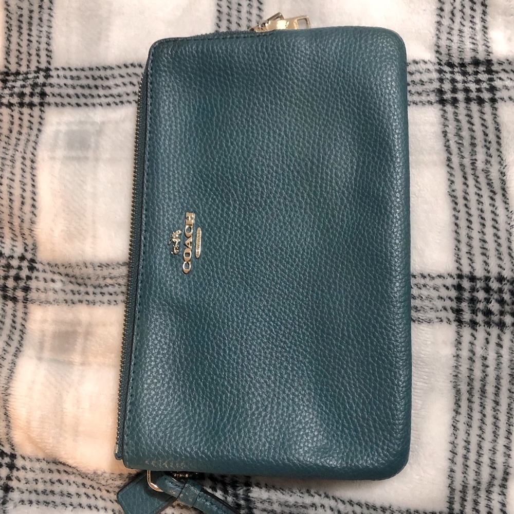 Coach double zip wallet